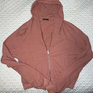 brandy melville cropped waffle jacket